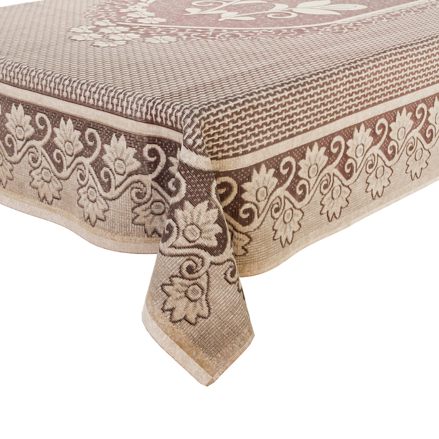 Kuber Industries Center Table Cover|Cotton Luxurious Net Floral S-19 Design|Stain-Resistant & Anti Skid Coffee Table Cover|40x60 Inch (Maroon)