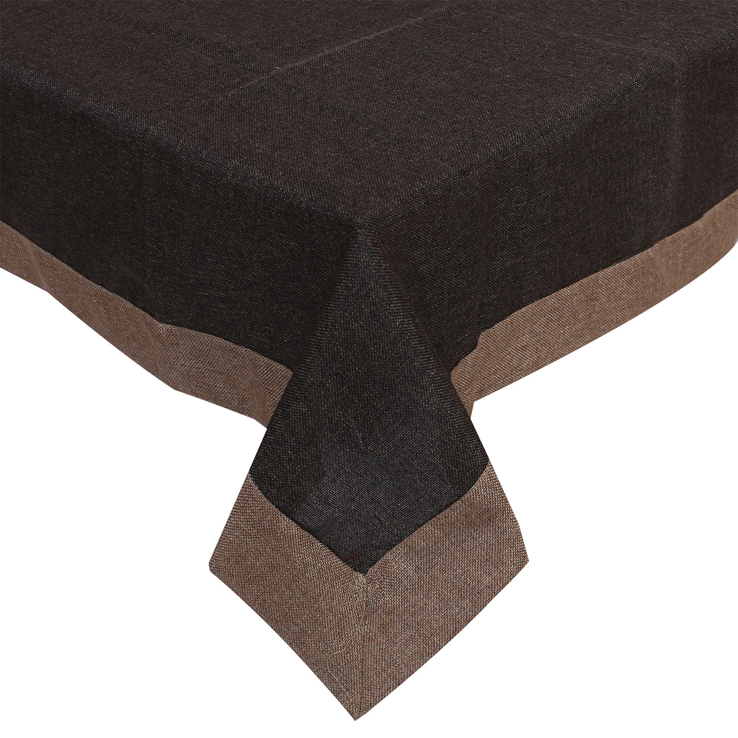 Kuber Industries Center Table Cover|Luxurious Jute Tablecloth|Slip Resistant Protector Table Top Cover With Jutelace Border, 40x60 Inch (Brown)