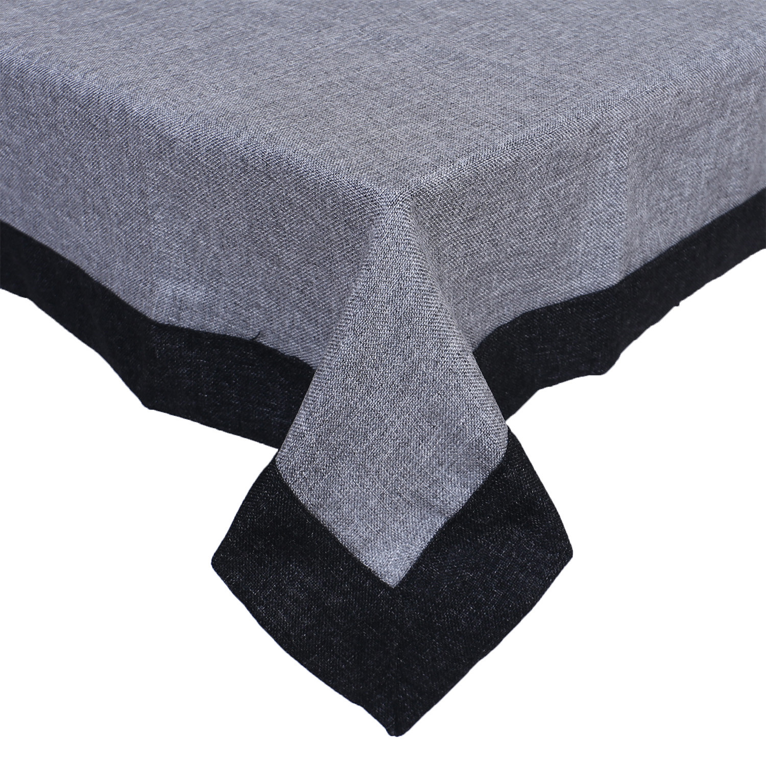 Kuber Industries Center Table Cover|Luxurious Jute Tablecloth|Slip Resistant Protector Table Top Cover With Jutelace Border, 40x60 Inch (Gray)