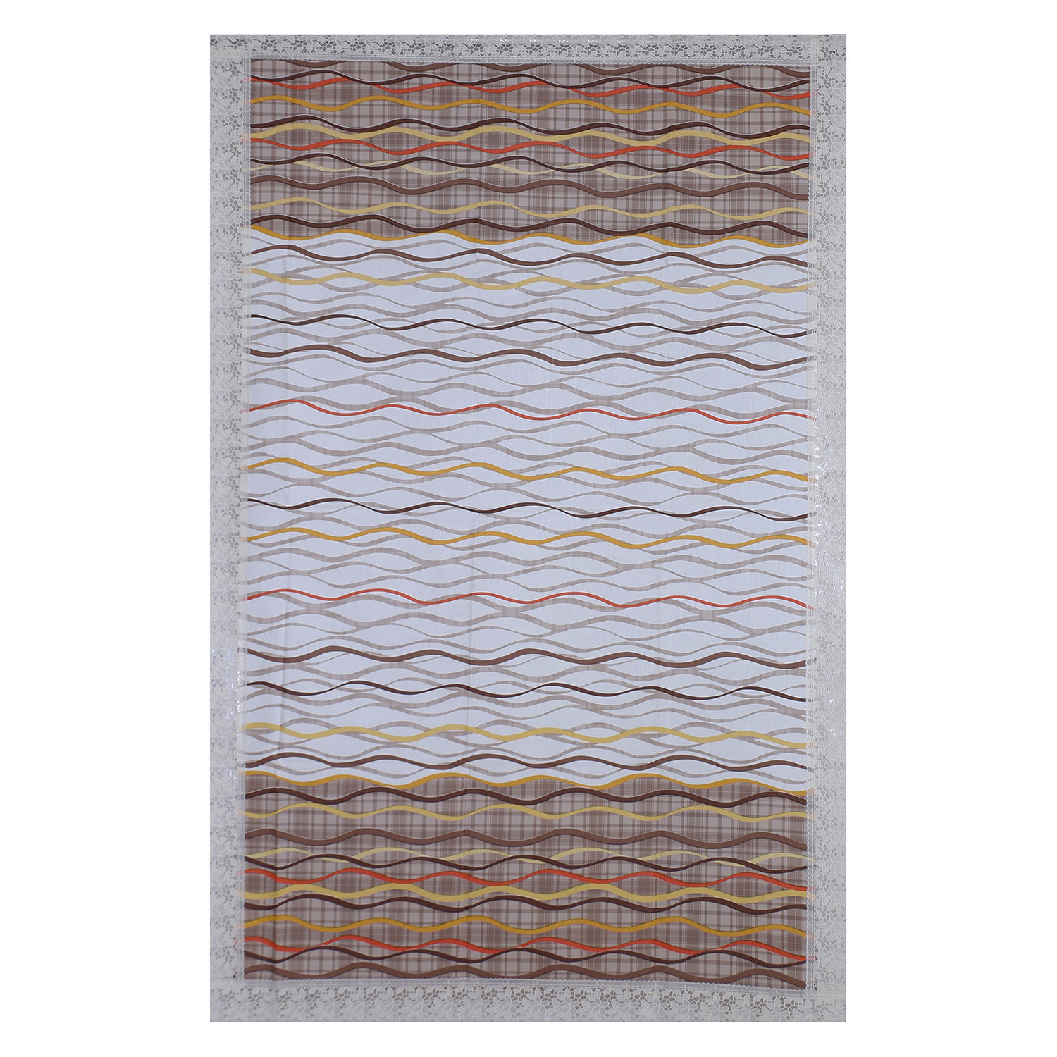 Kuber Industries Center Table Cover|Luxurious Line Pattern PVC Tablecloth|Slip Resistant Protector Table Top Cover With Seamlace Border, 40x60 Inch (Multicolor)