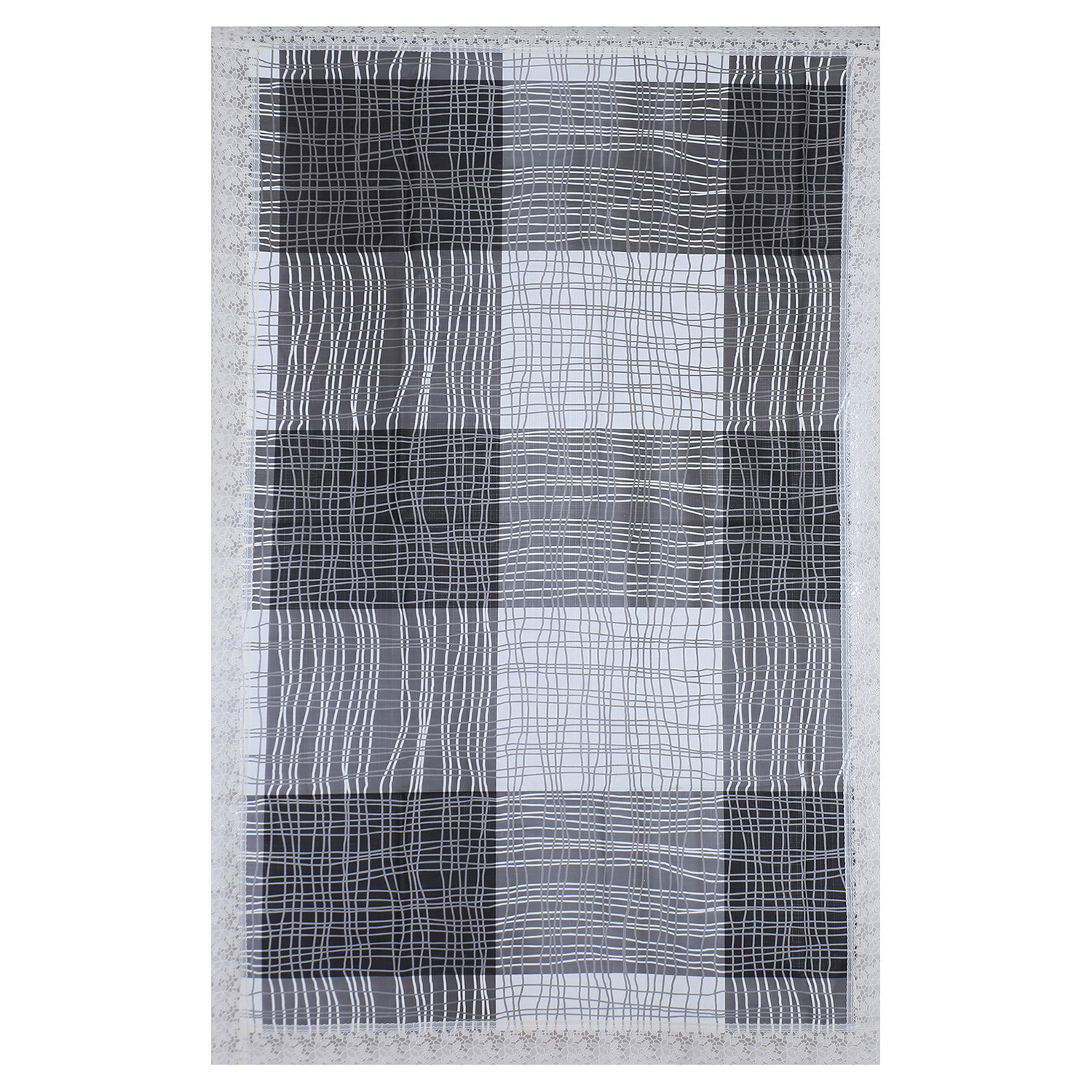 Kuber Industries Center Table Cover|Luxurious Lines Pattern PVC Tablecloth|Slip Resistant Protector Table Top Cover With Seamlace Border, 40x60 Inch (Gray)