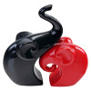 Kuber Industries Ceramic Elephant Couple Figurines Set Idol For Home &amp; office Décor (Red &amp; Black)