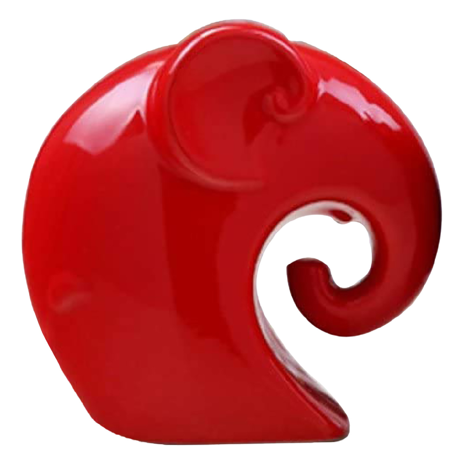 Kuber Industries Ceramic Elephant Couple Figurines Set Idol For Home & office Décor (Red & Black)