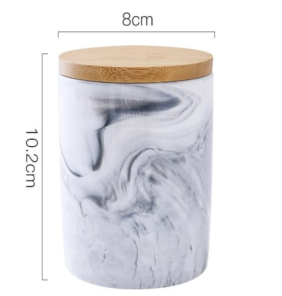 Kuber Industries Ceramic Jar | Food Storage Jar | Kitchen Storage Jar | Round Jar for Home | Sugar Storage Jar | Airtight Bamboo Lid | YX09-M-GY | 400 ML | Gray