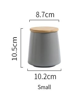 Kuber Industries Ceramic Jar | Food Storage Jar | Kitchen Storage Jar | Round Jar for Home | Sugar Storage Jar | Airtight Bamboo Lid | YX01-S-GY | 500 ML | Gray