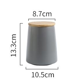 Kuber Industries Ceramic Jar | Food Storage Jar | Kitchen Storage Jar | Round Jar for Home | Sugar Storage Jar | Airtight Bamboo Lid | YX02-M-GY | 700 ML | Gray
