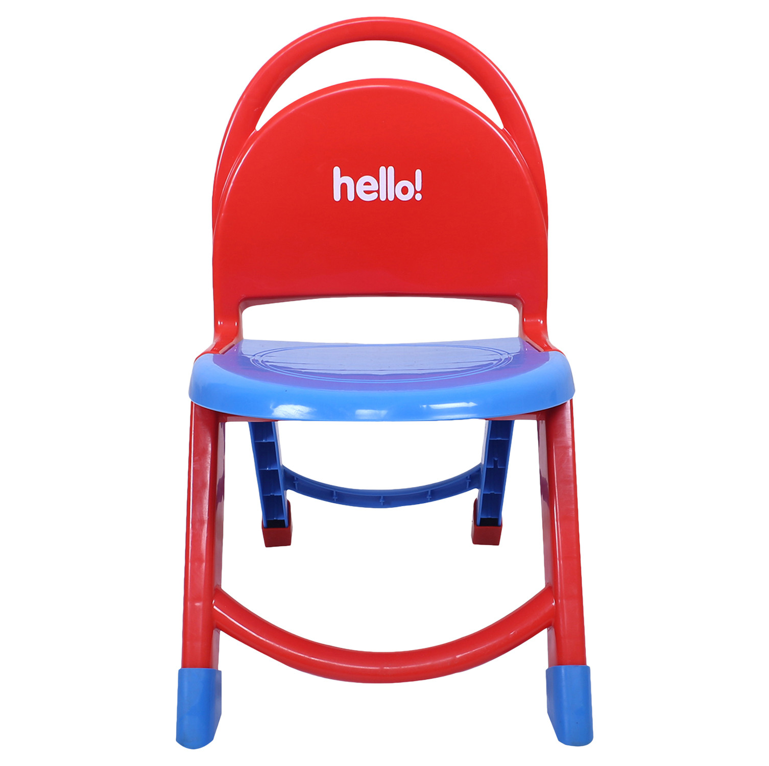 Kuber Industries Chair for Kids | Plastic Kids Foldable Chair | Baby Chair | School Study Chair | Toddler Chair | Indoor or Outdoor Use for Kids | Capacity 80 Kg | Red & Blue