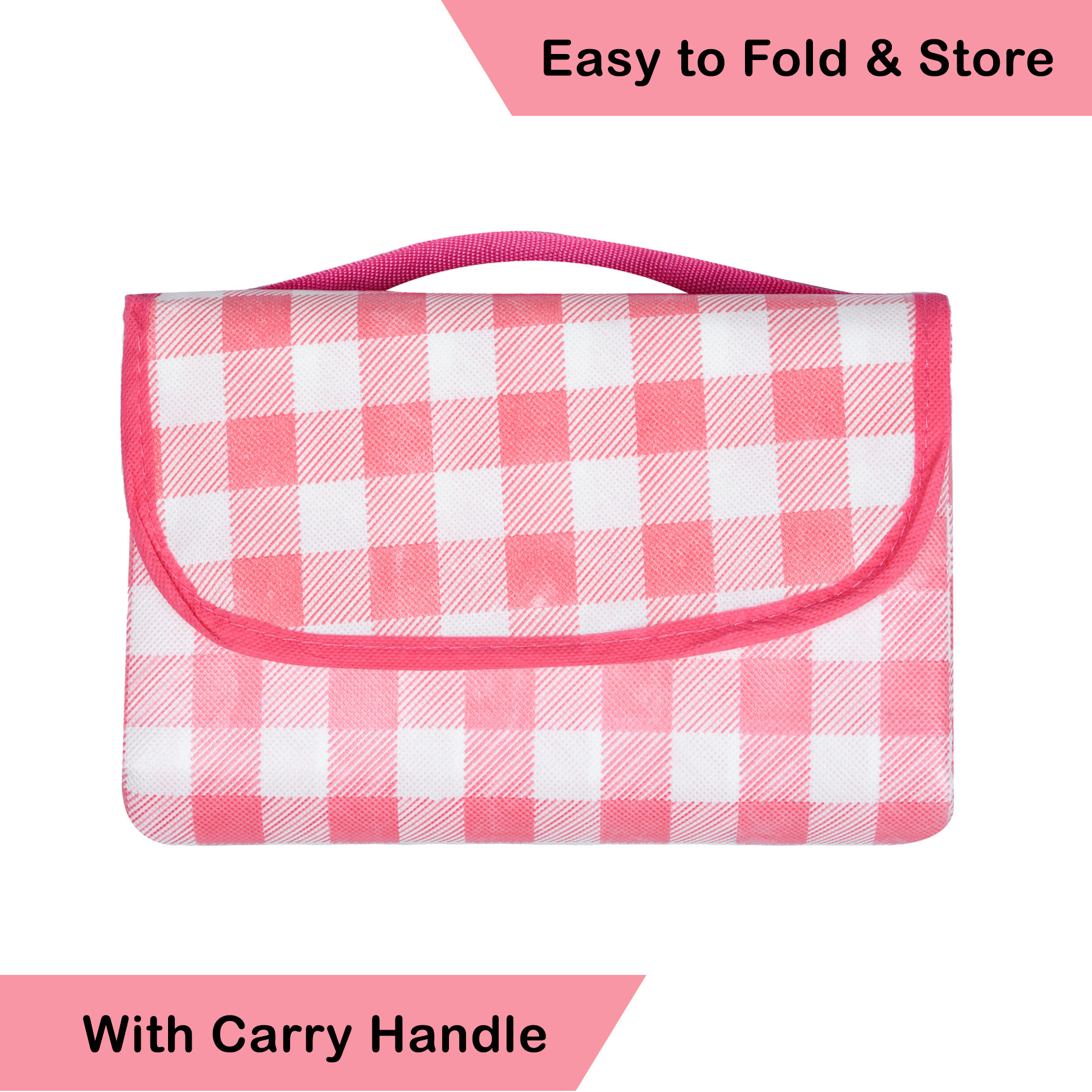 Kuber Industries Chatai Mat  Foldable Chatai for Travel  Sleeping Mat for Floor  Bedsheet  Mattress Protector  Floor Chatai Mat for Yoga  Chatai for Picnic  Check-Design  Pink