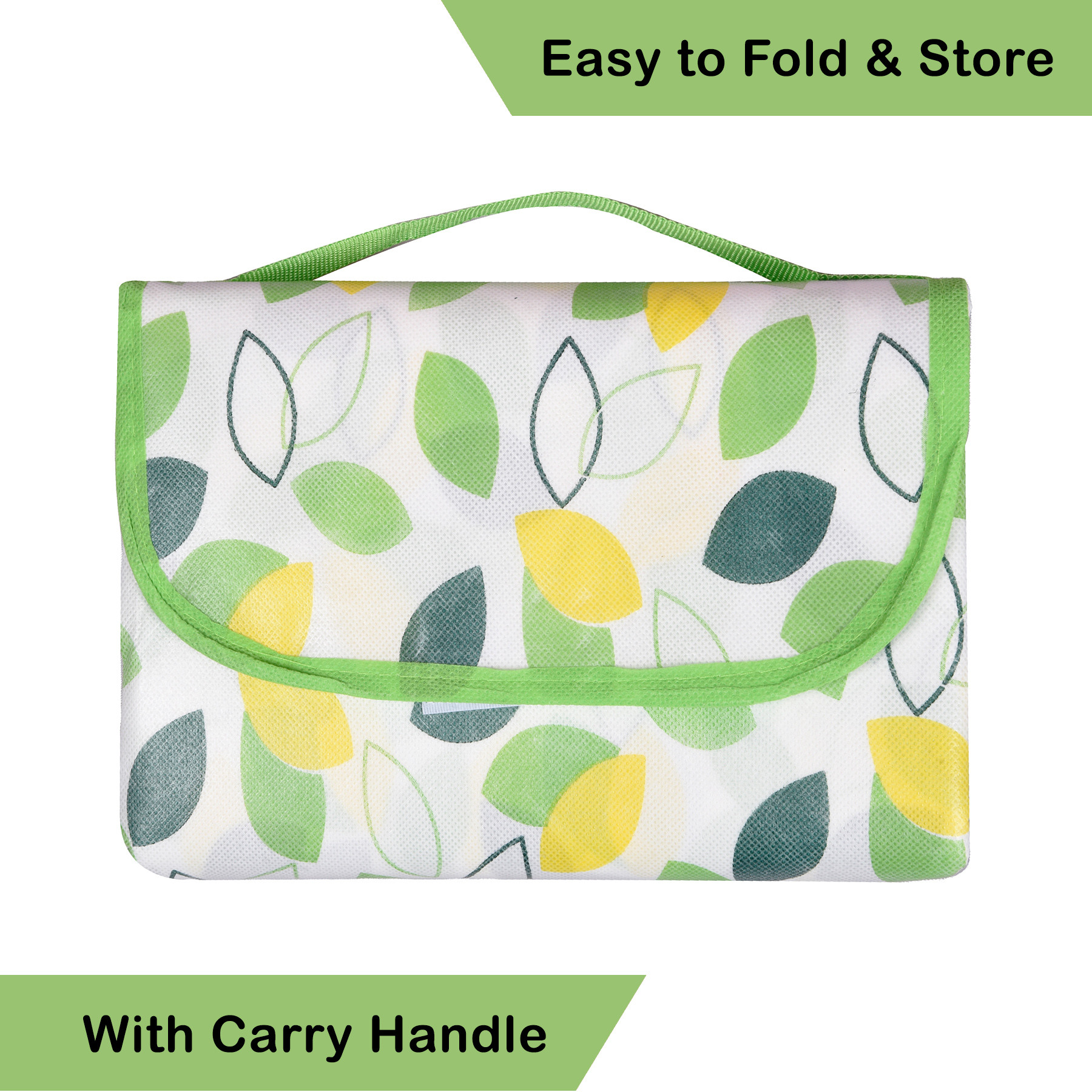 Kuber Industries Chatai Mat  Foldable Chatai for Travel  Sleeping Mat for Floor  Bedsheet  Mattress Protector  Floor Chatai Mat for Yoga  Chatai for Picnic  Leaf-Design  Green