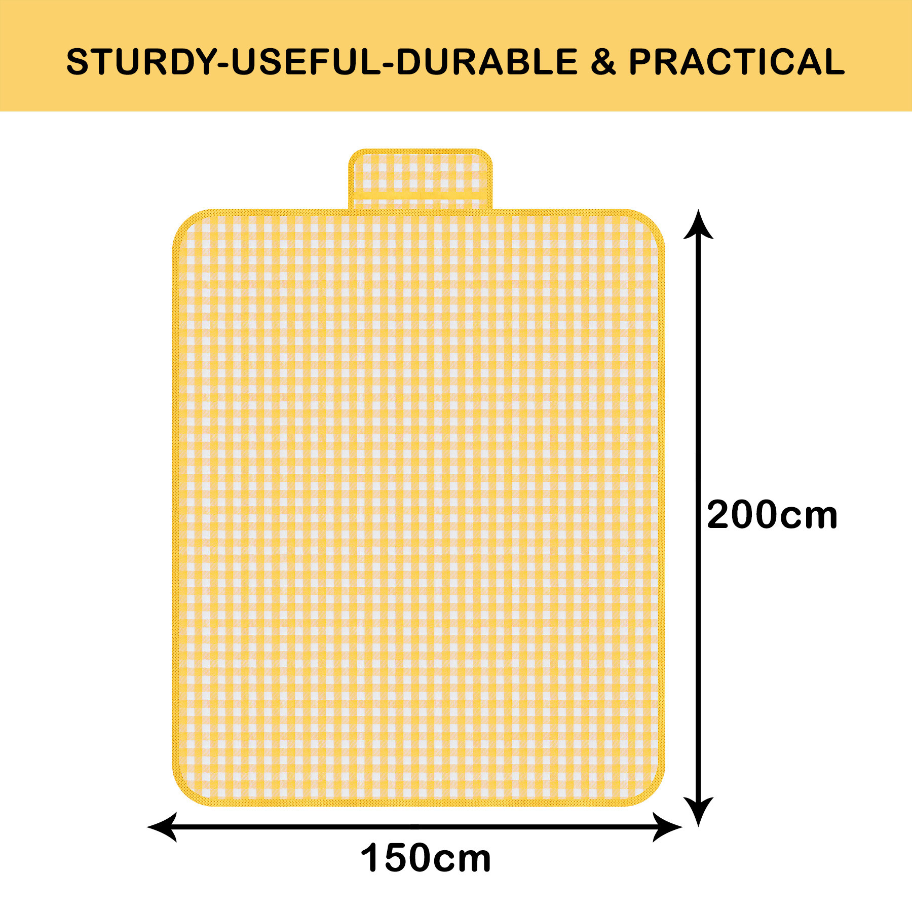 Kuber Industries Chatai Mat | Foldable Chatai for Travel | Sleeping Mat for Floor | Bedsheet & Mattress Protector | Floor Chatai Mat for Yoga | Chatai for Picnic | Check-Design | Yellow
