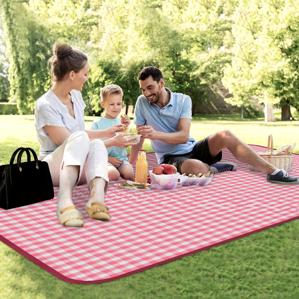 Kuber Industries Chatai Mat | Foldable Chatai for Travel | Sleeping Mat for Floor | Bedsheet &amp; Mattress Protector | Floor Chatai Mat for Yoga | Chatai for Picnic | Check-Design | Pink