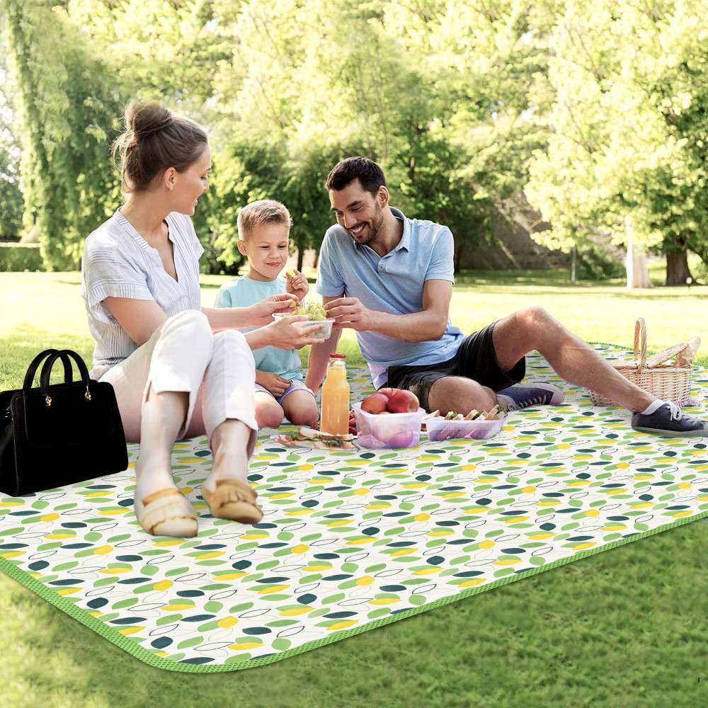 Kuber Industries Chatai Mat | Foldable Chatai for Travel | Sleeping Mat for Floor | Bedsheet &amp; Mattress Protector | Floor Chatai Mat for Yoga | Chatai for Picnic | Leaf-Design | Green