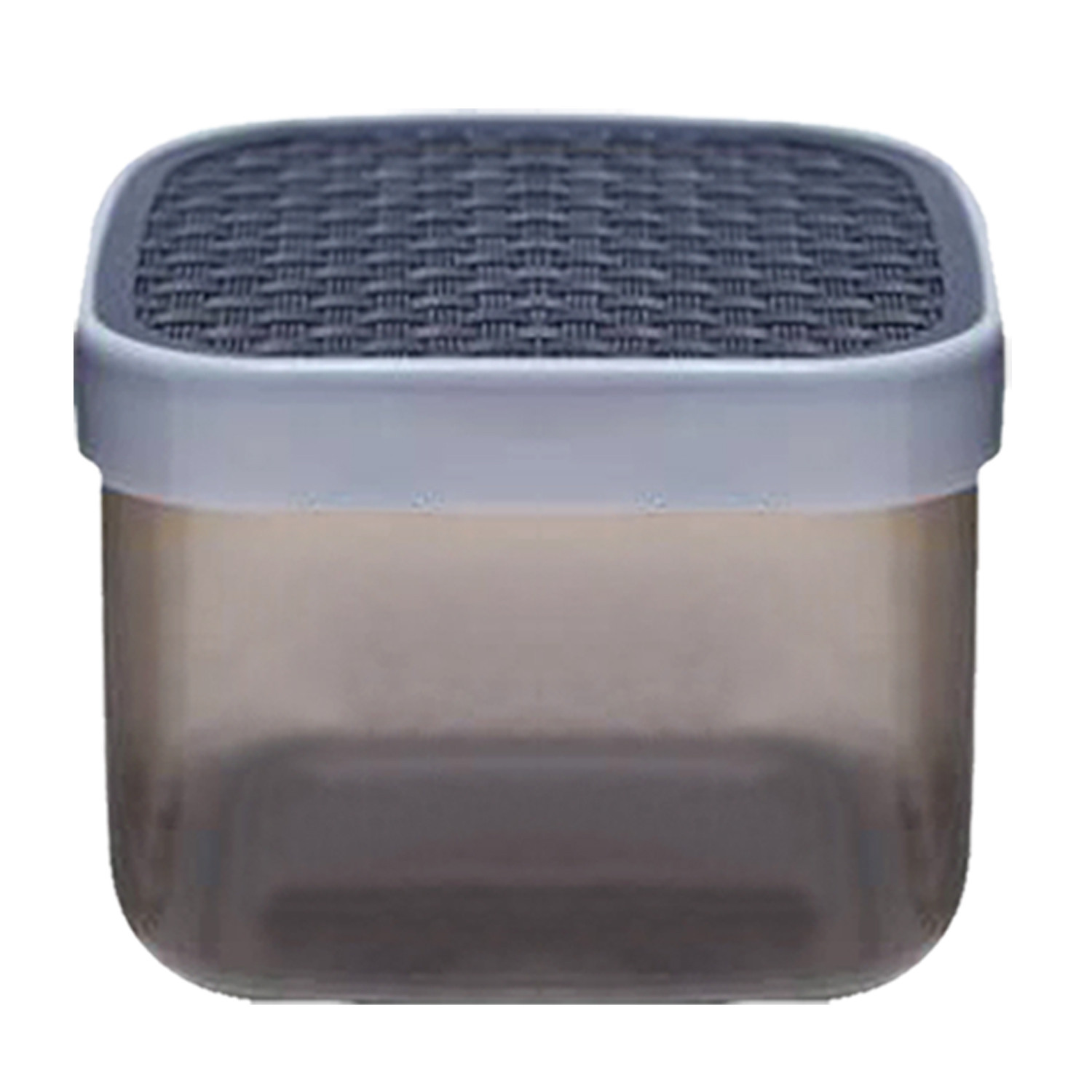 Kuber Industries Check Deisgn Lid  Multi Purpose Plastic Container,1200ml, Set of 12 (Grey & Blue)