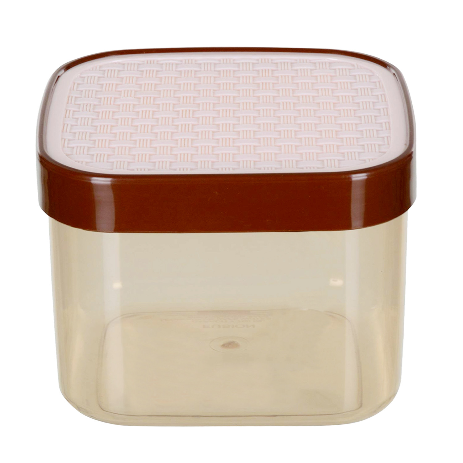 Kuber Industries Check Deisgn Lid  Multi Purpose Plastic Container,1200ml, Set of 12 (White & Grey)
