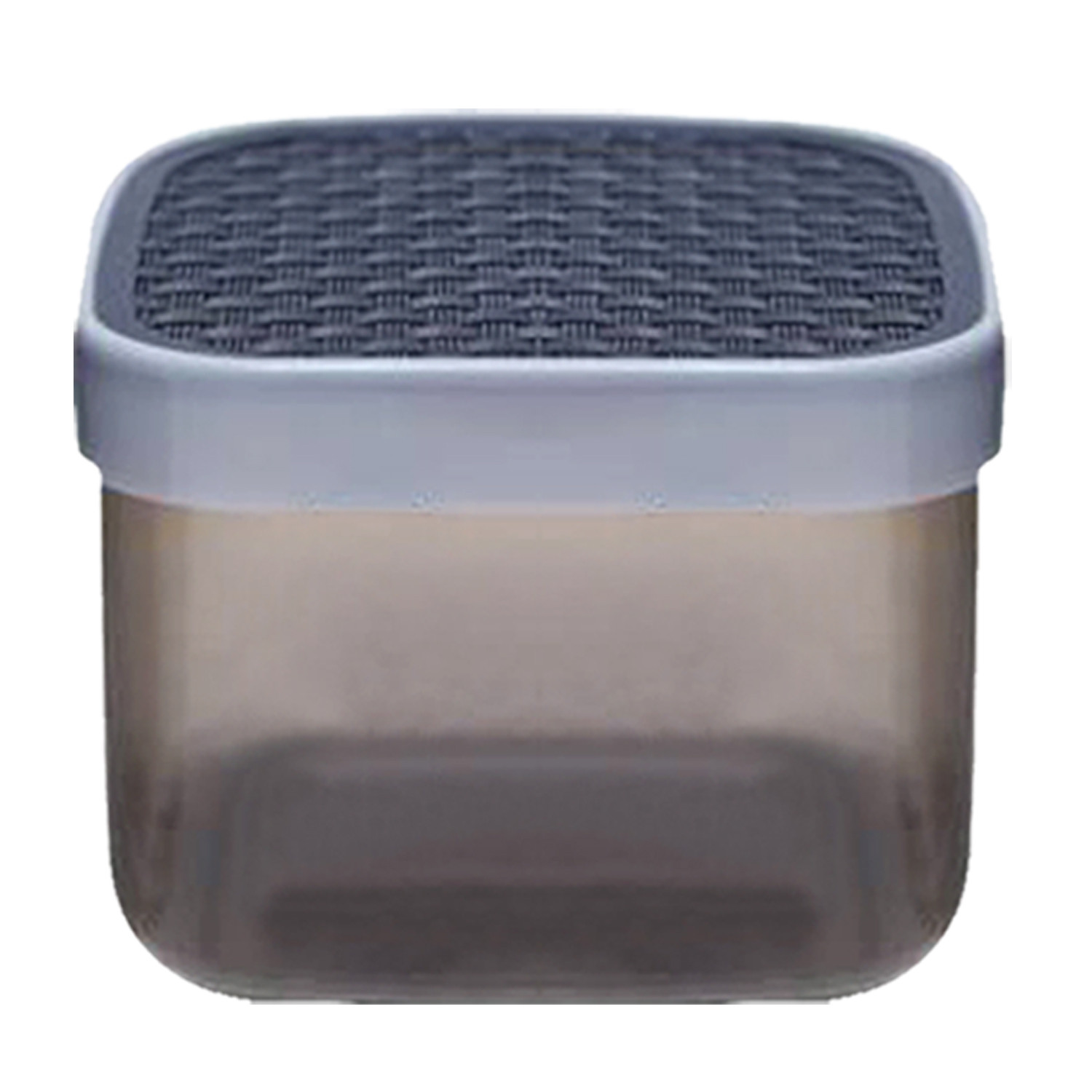 Kuber Industries Check Deisgn Lid  Multi Purpose Plastic Container,1200ml, Set of 6 (Grey & Blue)