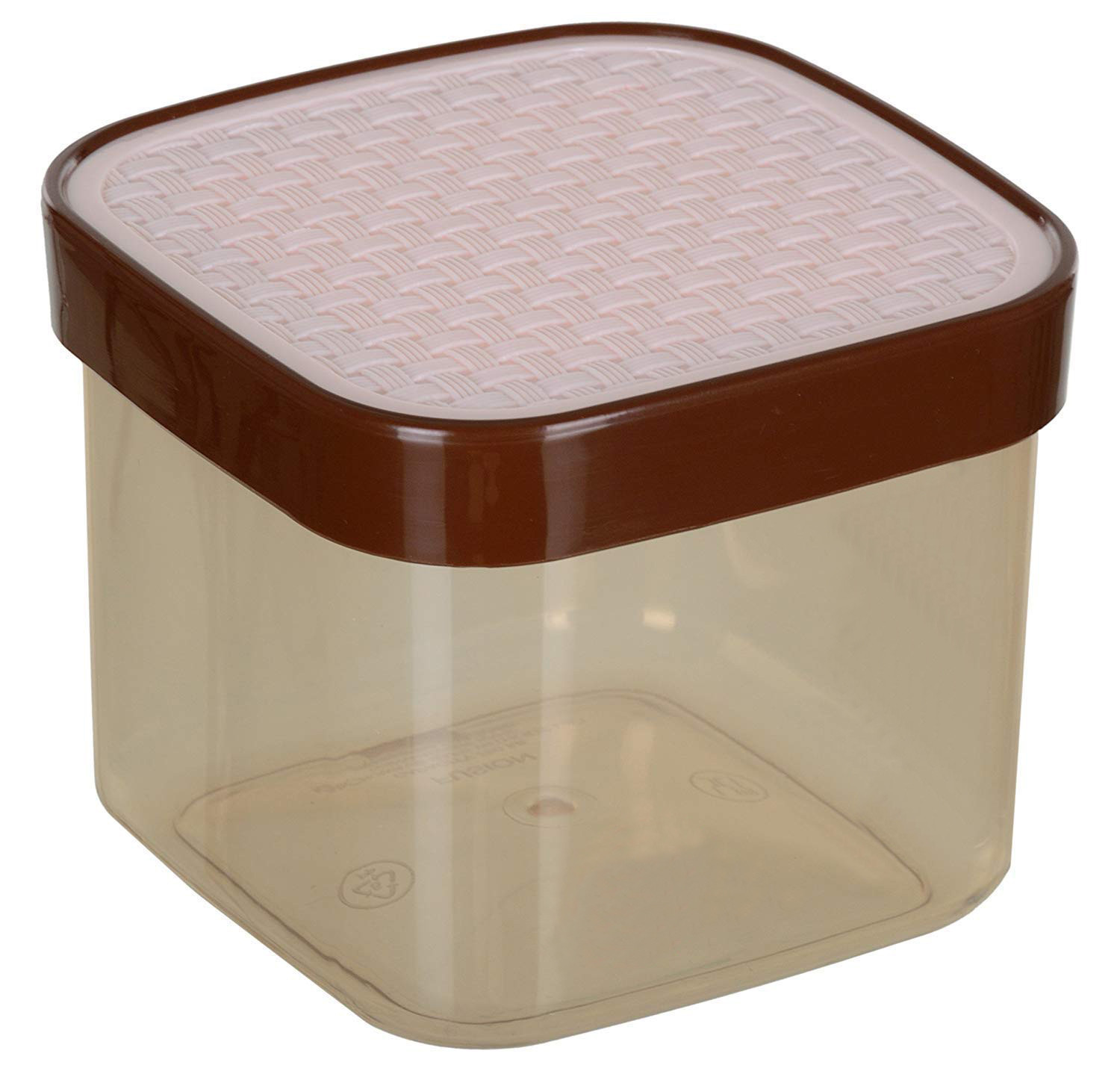 Kuber Industries Check Deisgn Lid  Multi Purpose Plastic Container,1200ml, Set of 6 (White & Blue)