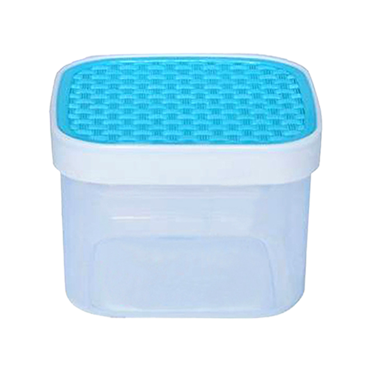Kuber Industries Check Deisgn Lid  Multi Purpose Plastic Container,1200ml,(Blue)