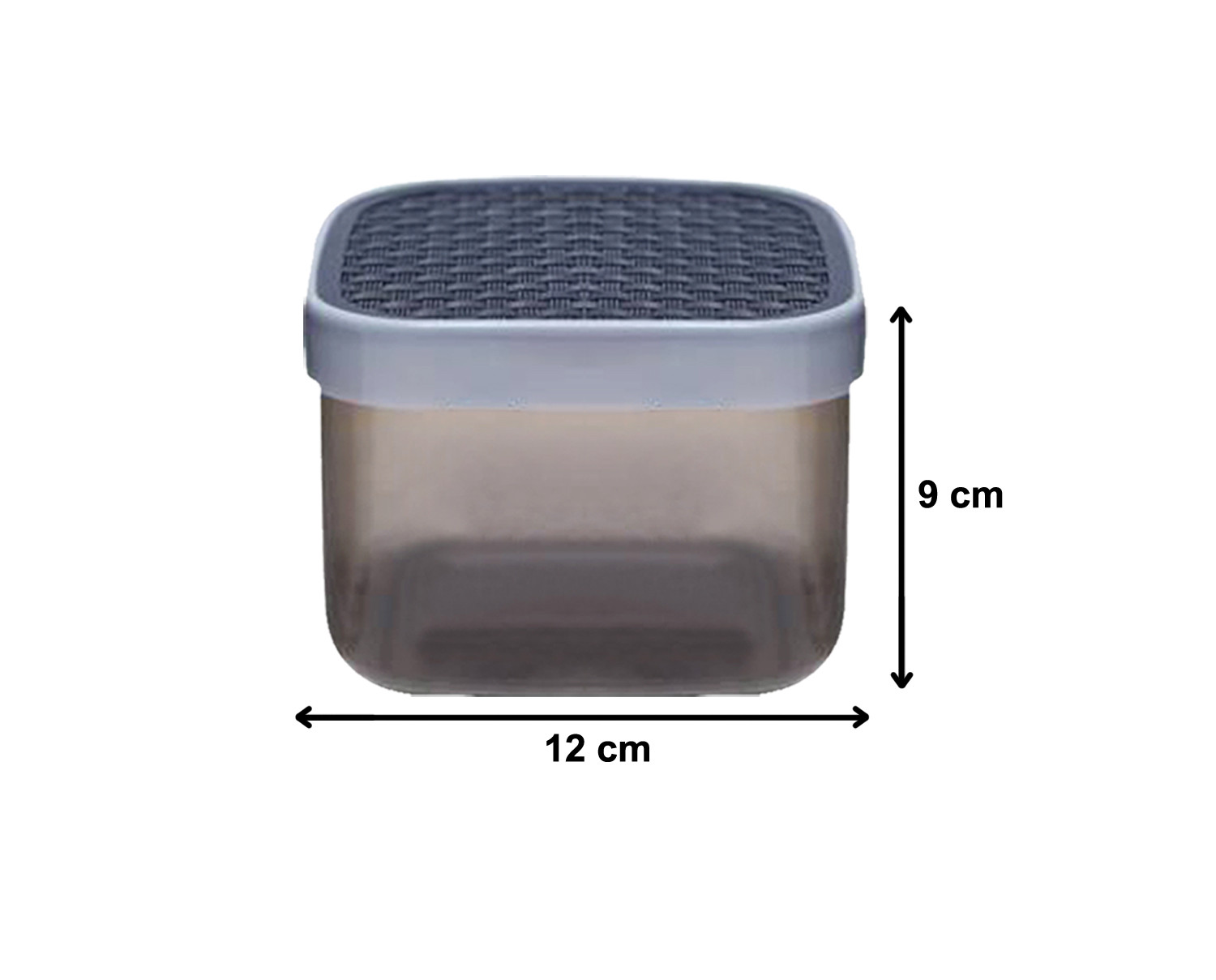 Kuber Industries Check Deisgn Lid  Multi Purpose Plastic Container,1200ml,(Grey)