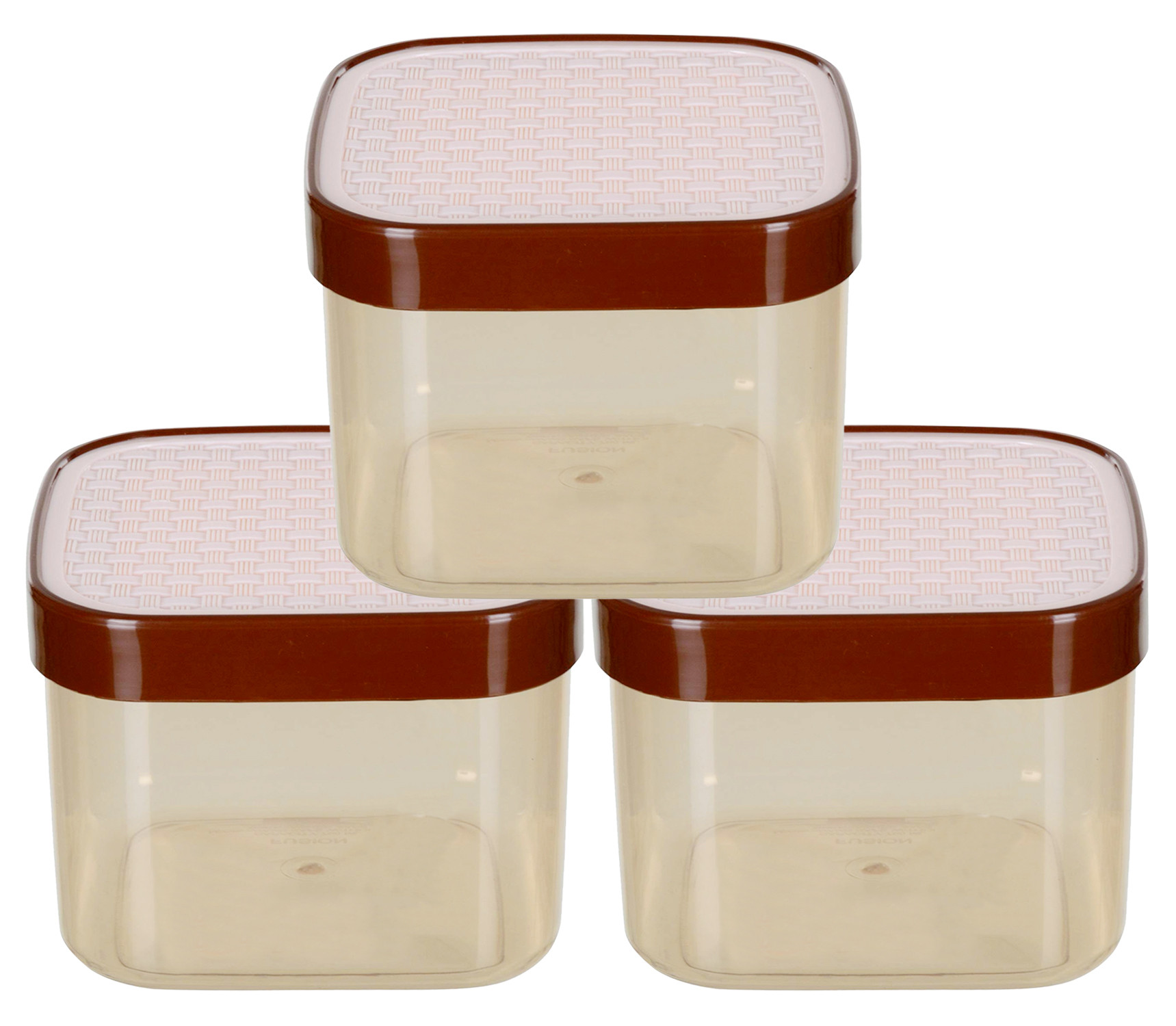 Kuber Industries Check Deisgn Lid  Multi Purpose Plastic Container,1200ml,(White)