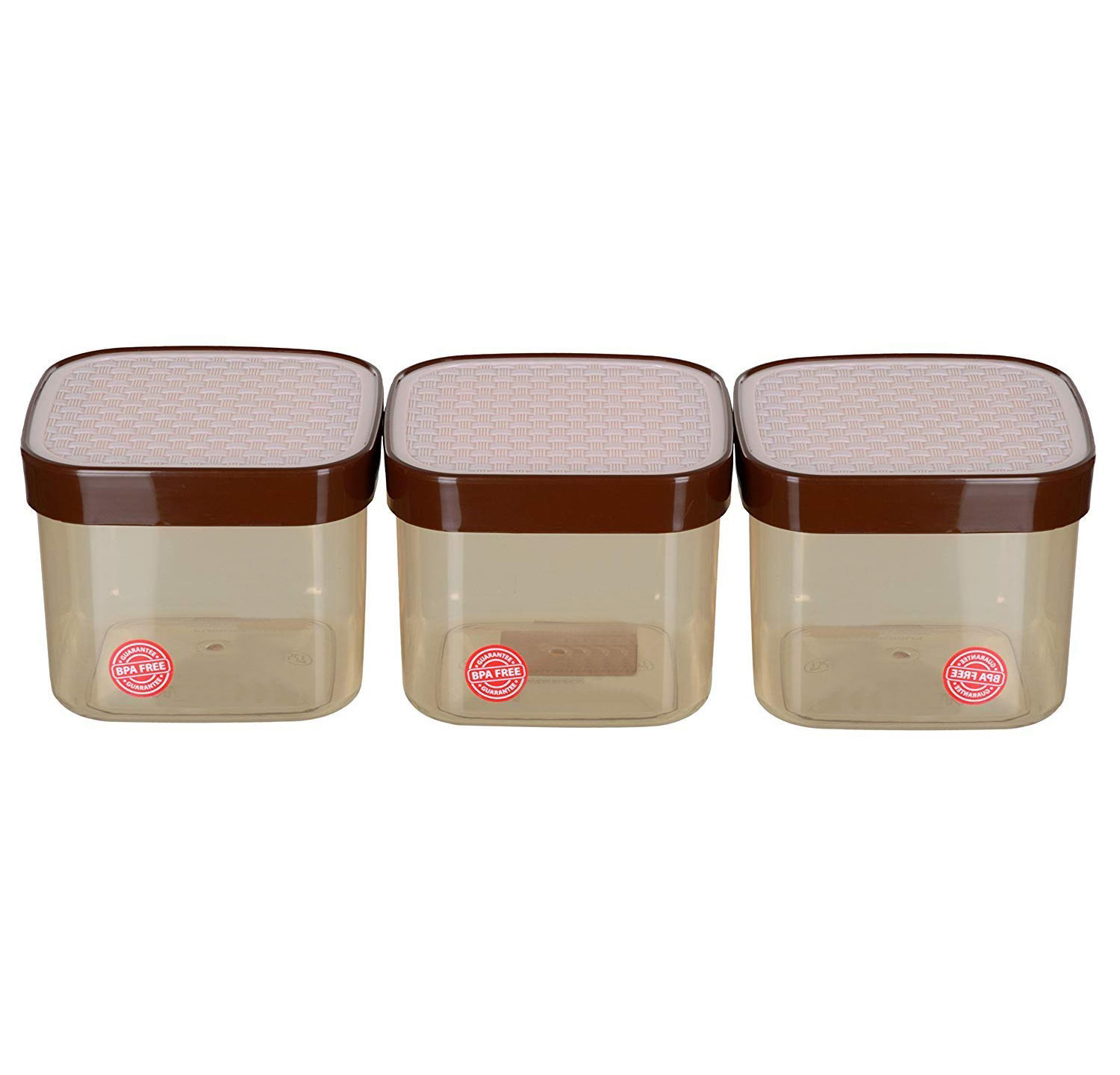 Kuber Industries Check Deisgn Lid  Multi Purpose Plastic Container,1200ml,(White)
