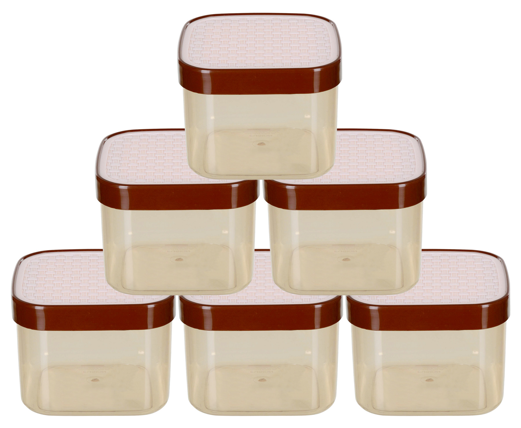Kuber Industries Check Deisgn Lid  Multi Purpose Plastic Container,1200ml,(White)