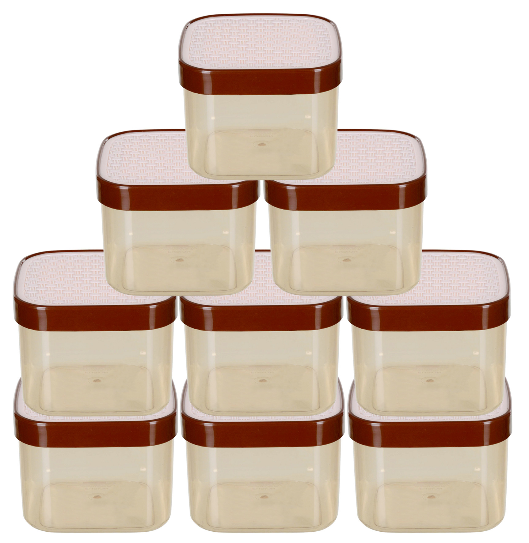 Kuber Industries Check Deisgn Lid  Multi Purpose Plastic Container,1200ml,(White)
