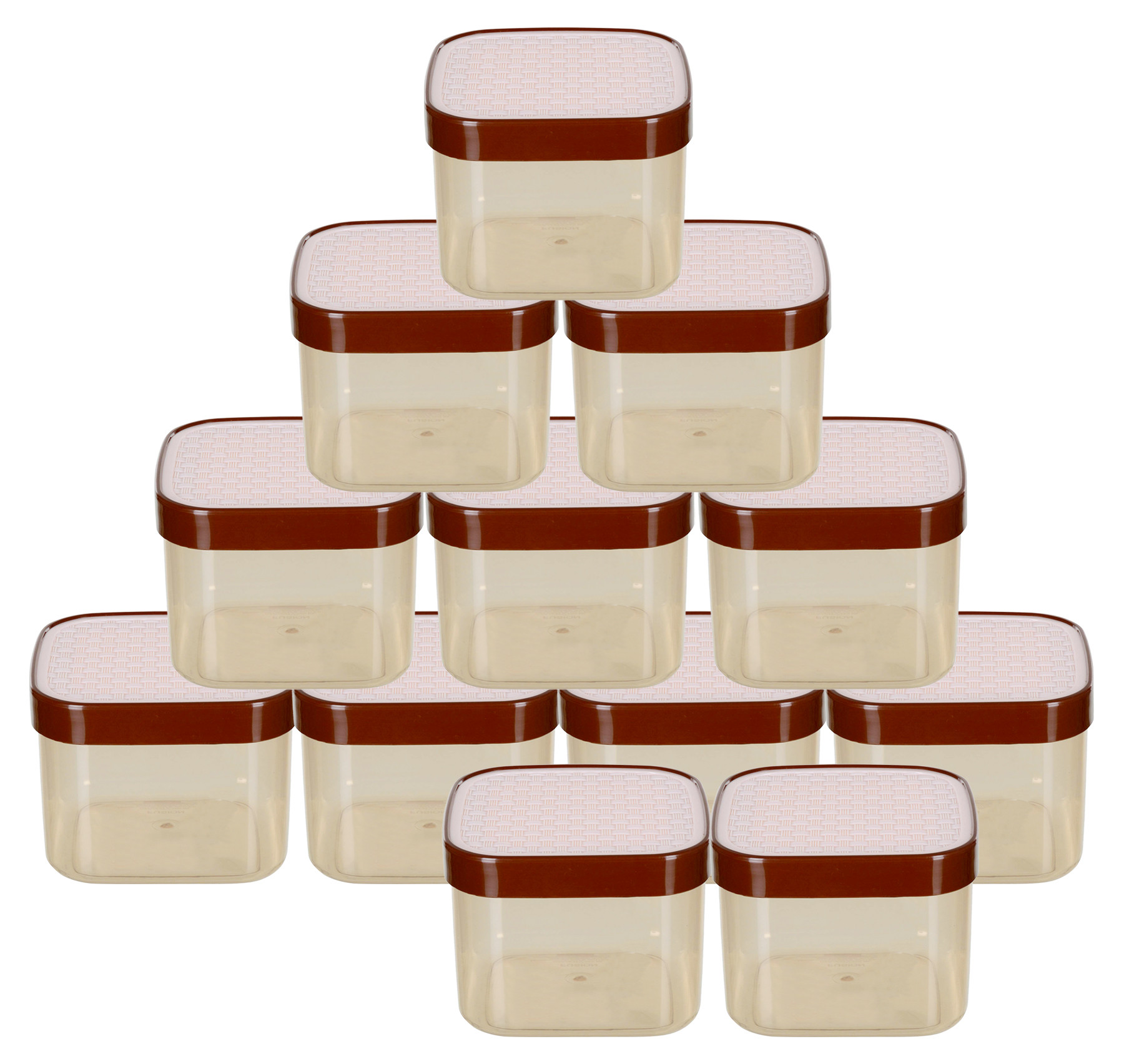 Kuber Industries Check Deisgn Lid  Multi Purpose Plastic Container,1200ml,(White)