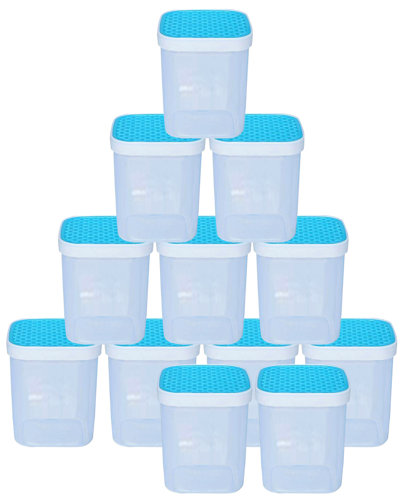 Kuber Industries Check Deisgn Lid  Multi Purpose Plastic Container,1500ml,(Blue)
