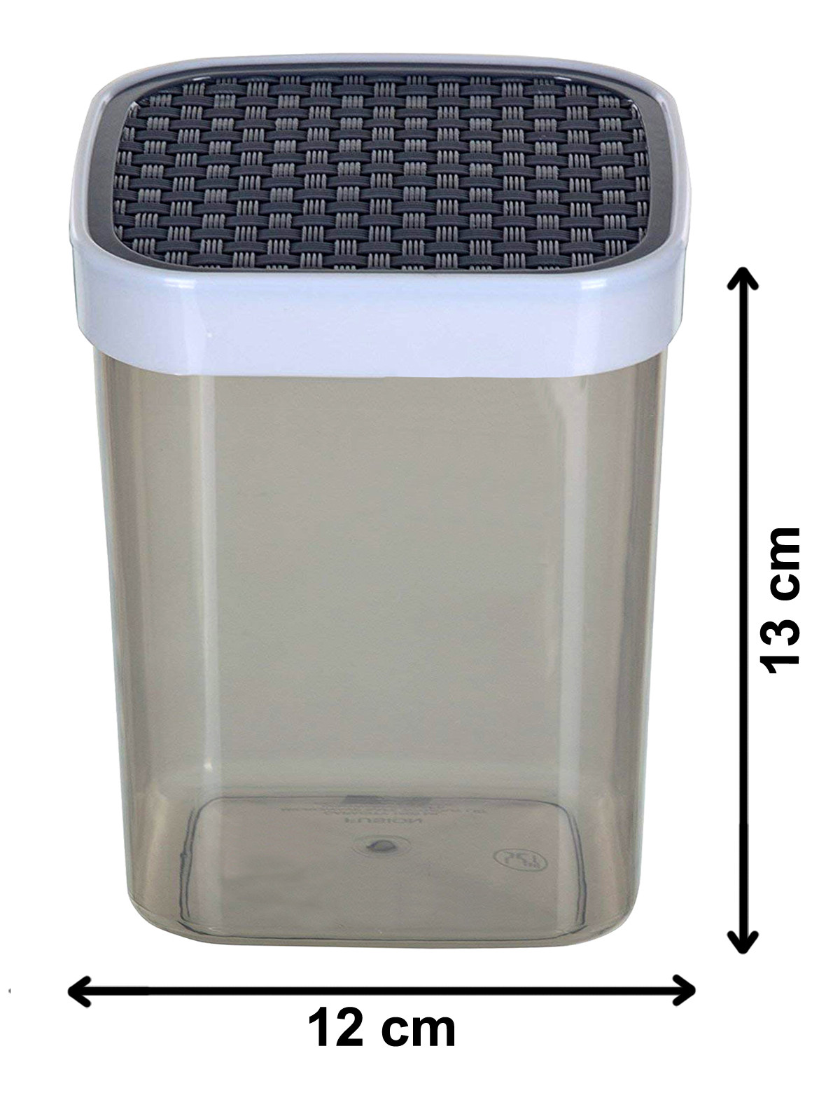 Kuber Industries Check Deisgn Lid  Multi Purpose Plastic Container,1500ml,(Grey)