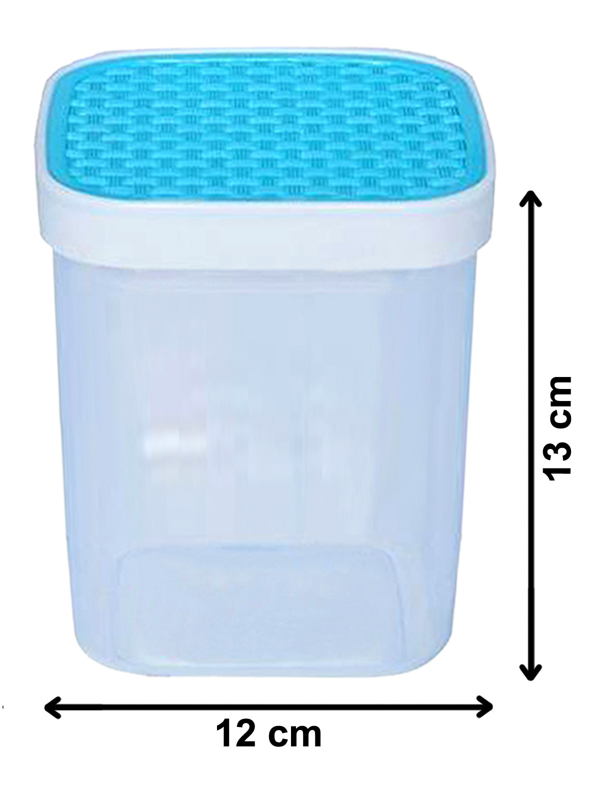 Kuber Industries Check Deisgn Lid  Multi Purpose Plastic Container,1500ml,(Grey & Blue)