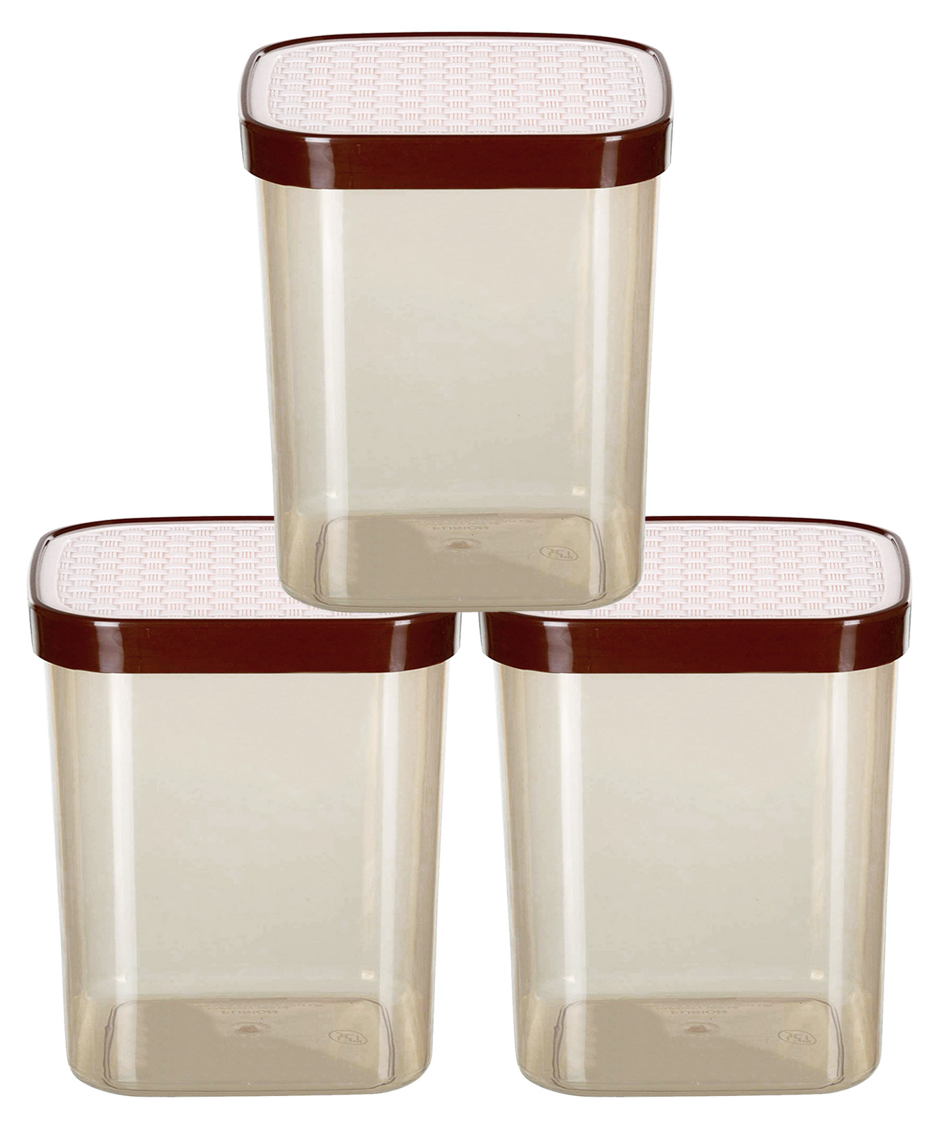 Kuber Industries Check Deisgn Lid  Multi Purpose Plastic Container,1500ml,(White)