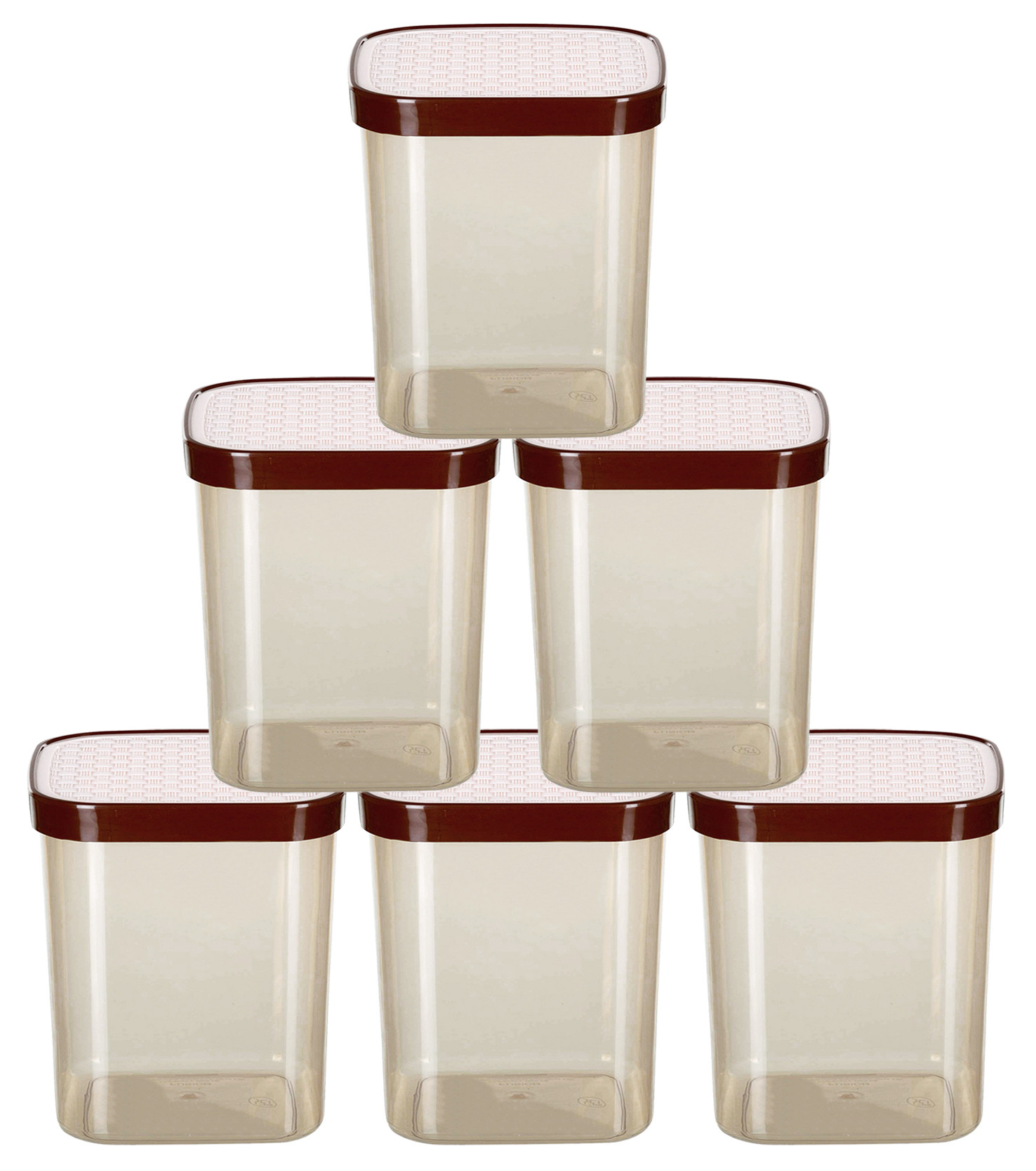Kuber Industries Check Deisgn Lid  Multi Purpose Plastic Container,1500ml,(White)