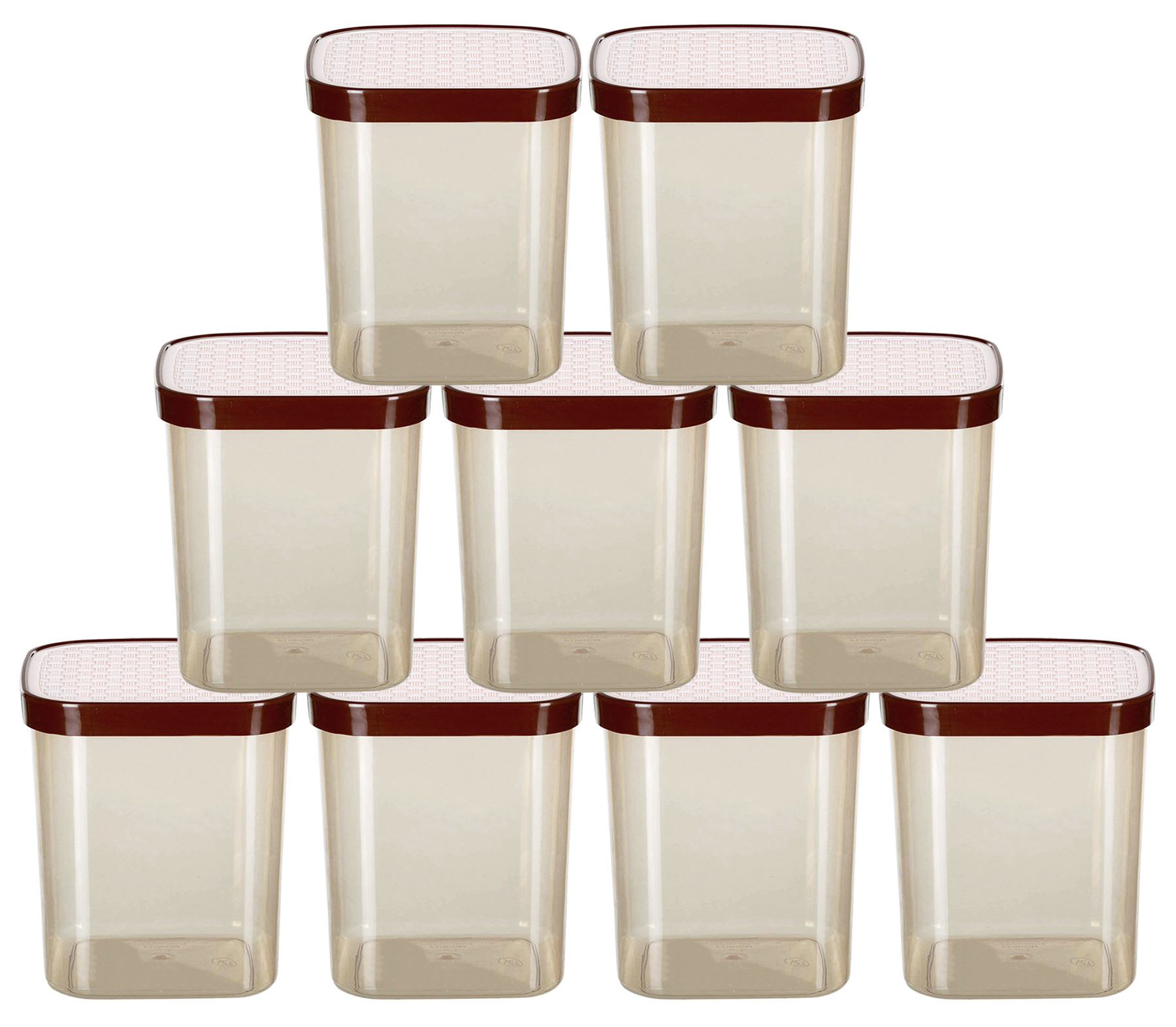 Kuber Industries Check Deisgn Lid  Multi Purpose Plastic Container,1500ml,(White)