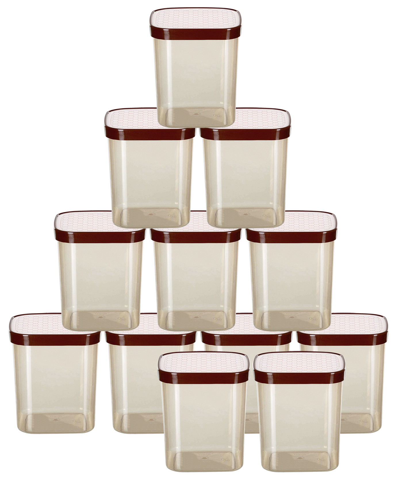 Kuber Industries Check Deisgn Lid  Multi Purpose Plastic Container,1500ml,(White)