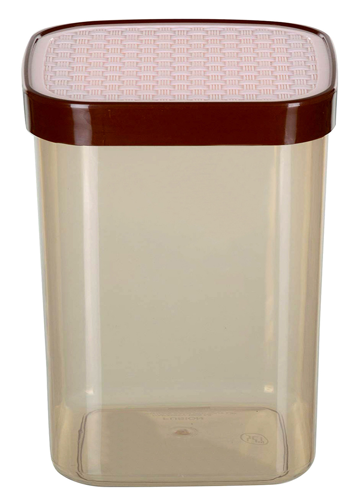Kuber Industries Check Deisgn Lid  Multi Purpose Plastic Container,1500ml,(White & Grey)