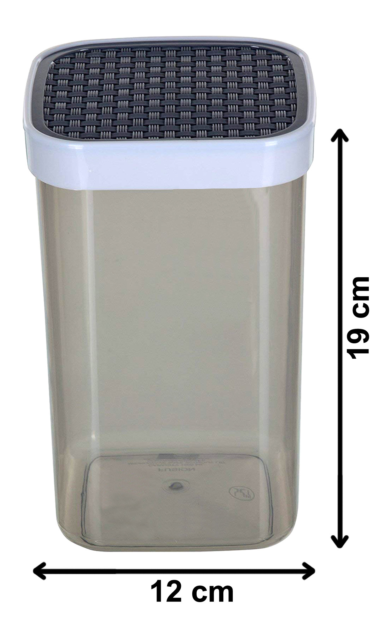 Kuber Industries Check Deisgn Lid  Multi Purpose Plastic Container,2000ml,(Grey)