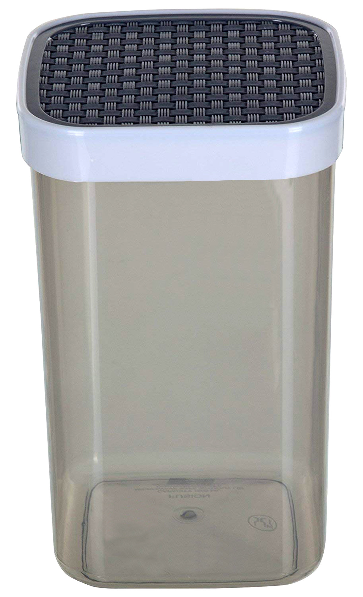 Kuber Industries Check Deisgn Lid  Multi Purpose Plastic Container,2000ml,(Grey)