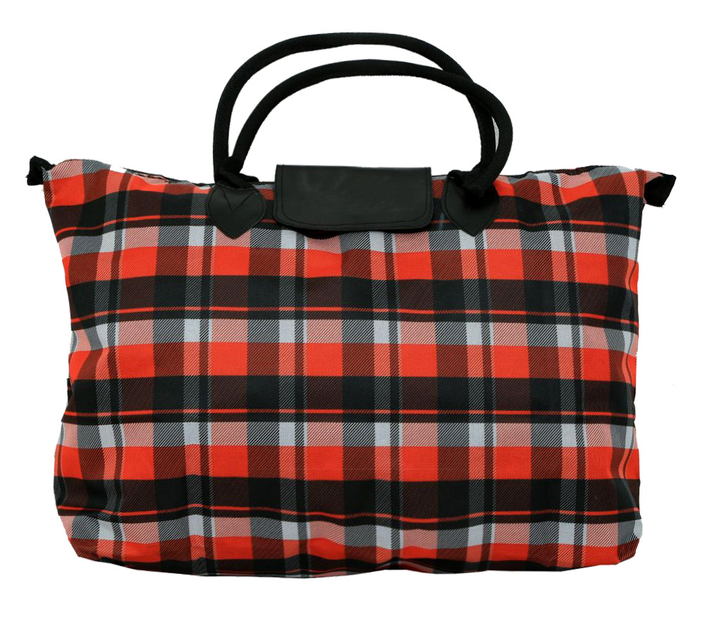 Kuber Industries Check Design Canvas Shopping Bags for Carry Milk Grocery Fruits Vegetable with Reinforced Handles jhola Bag (Black)-HS_38_KUBMART21185
