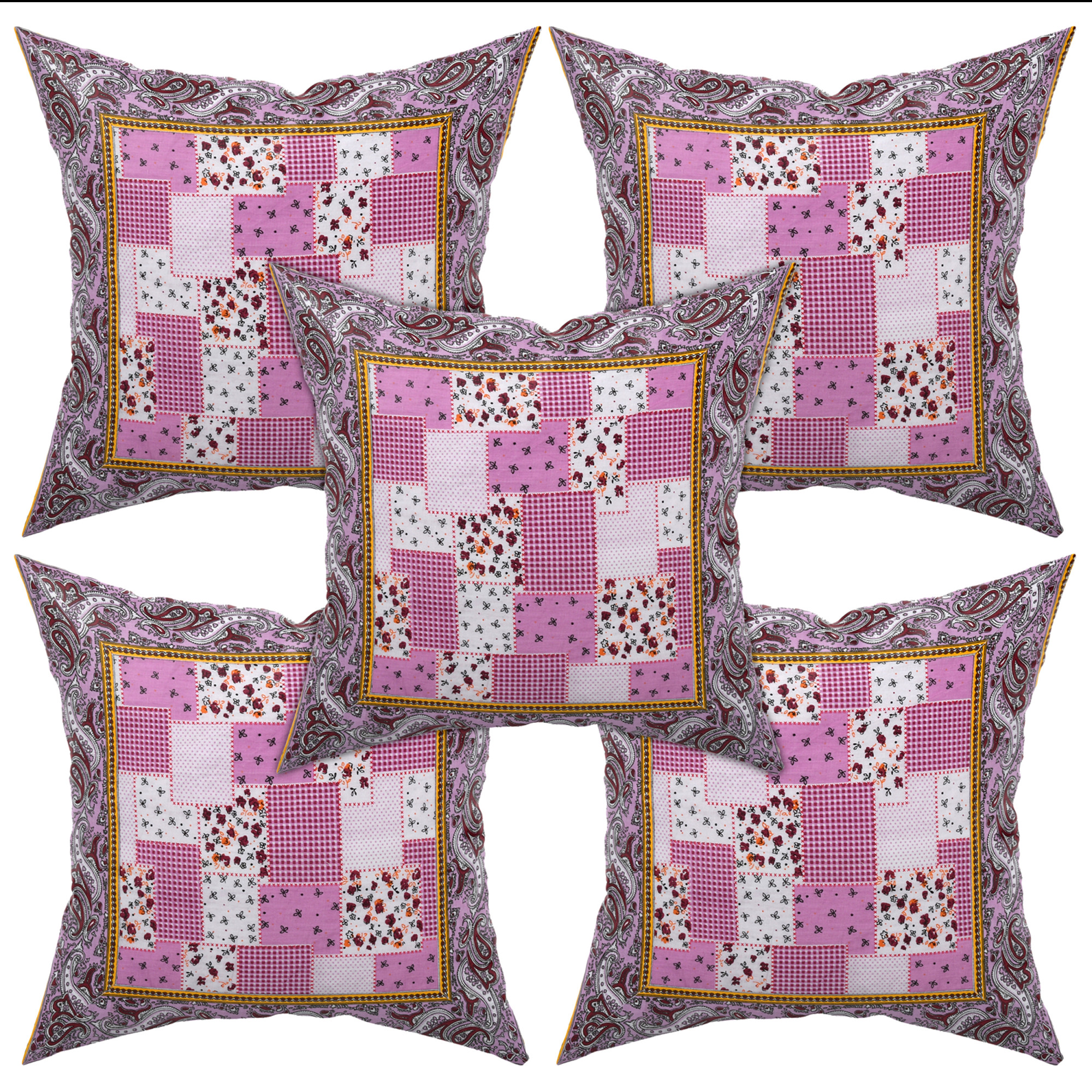 Kuber Industries Check Design Cotton Abstract Decorative Throw Pillow/Cushion Covers 16