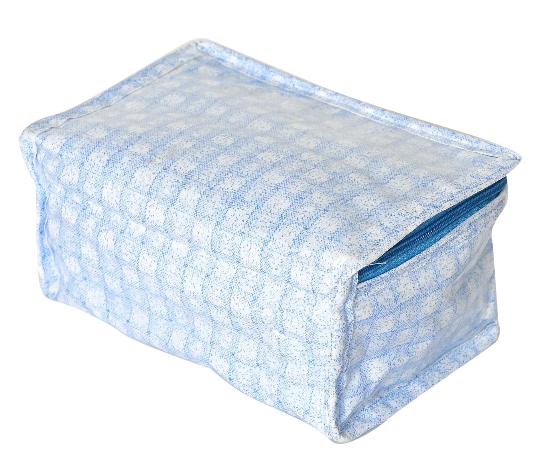 Kuber Industries Check Design Laminated PVC Jewelry Organiser Jewelry Storage Bags for Necklace Earrings Rings Bracelet With 8 Transparent Pouches Blue-HS43KUBMART25828