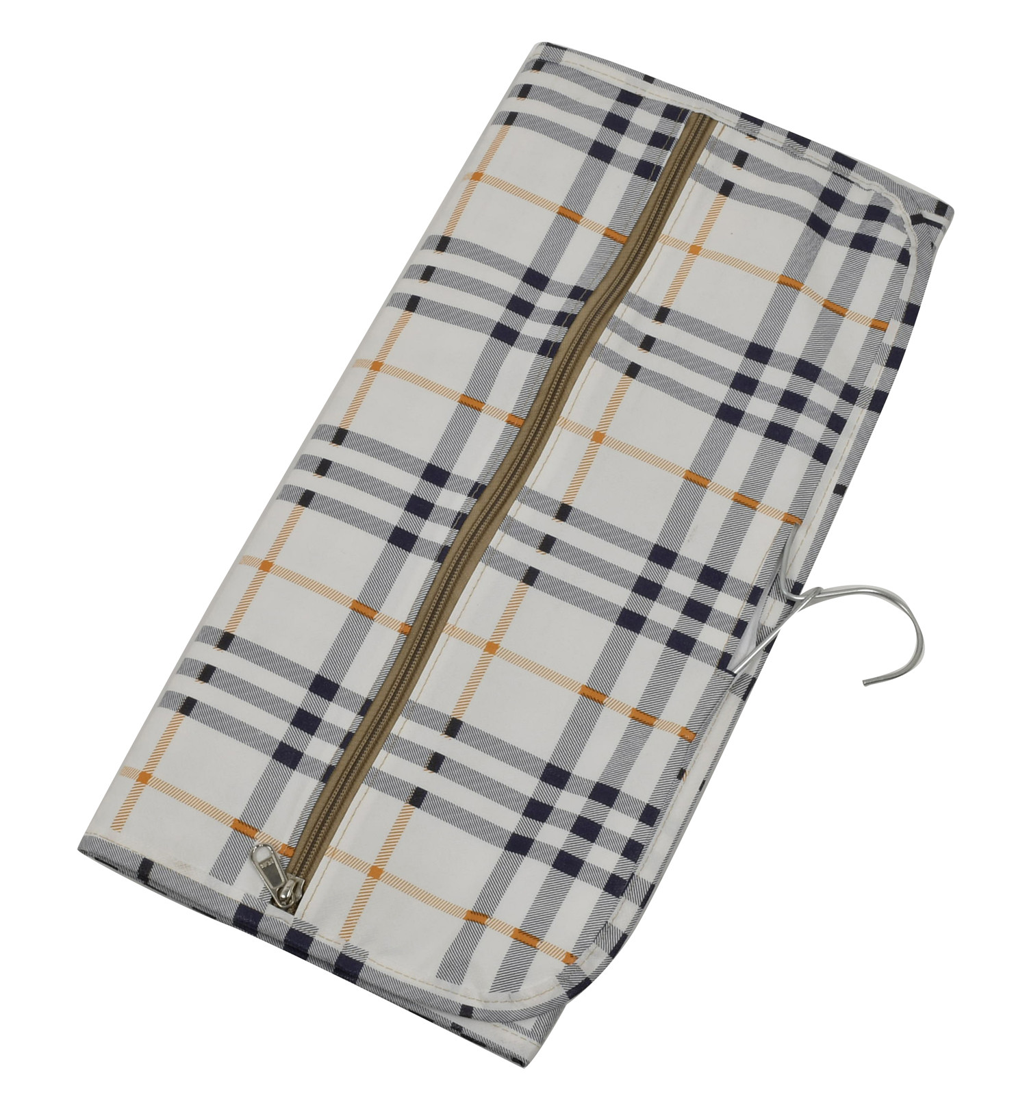 Kuber Industries Check Design Multi Utility Double Sided Hanging Document Organizer for Passport Aadhar, Voter Id, Pan Card With Hanger (Multicolor)-HS40KUBMART23983