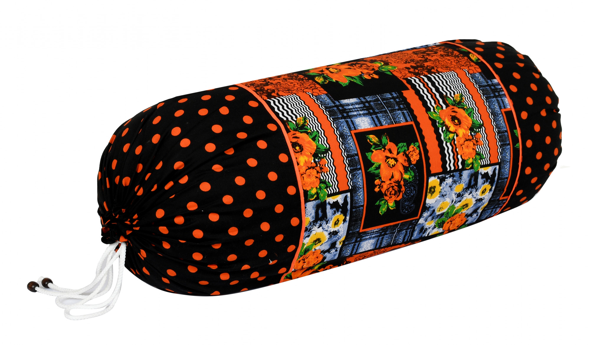 Kuber Industries Check Design Premium Cotton Bolster Covers, 16 x 30 inch,(Black)
