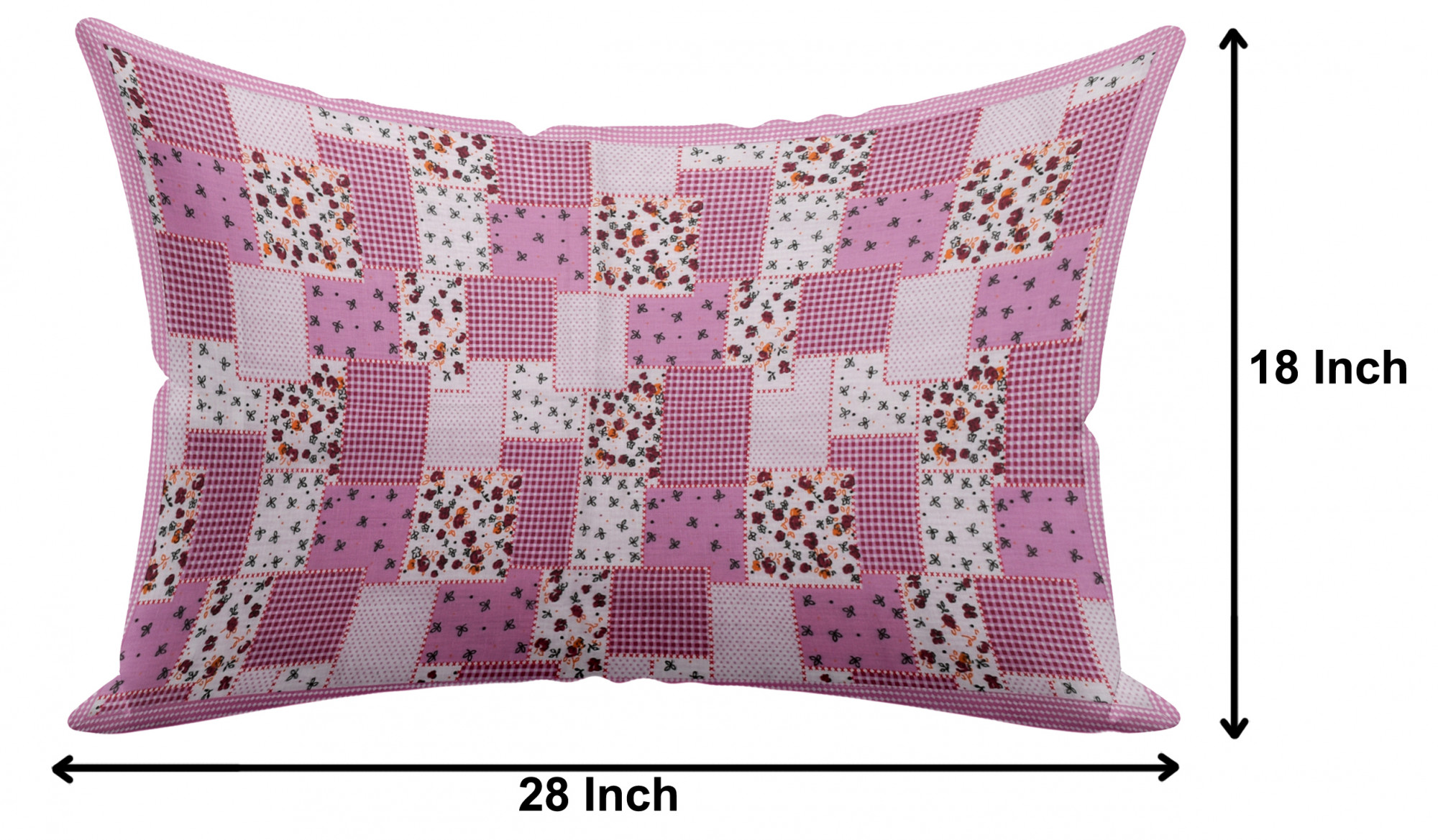 Kuber Industries Check Design Premium Cotton Pillow Covers, 18 x 28 inch,(Pink)