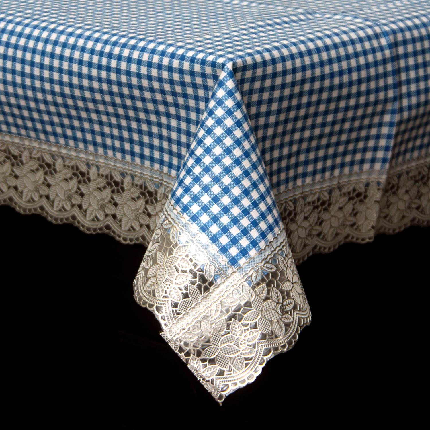 Kuber Industries Check Design PVC 4 Seater Center Table Cover 40