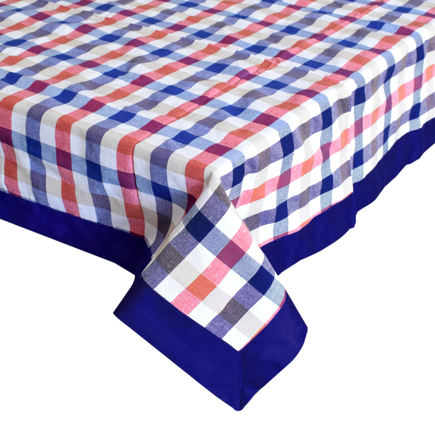 Kuber Industries Check Print Cotton Dining Table Cover/Table Cloth For Home Decorative Luxurious 6 Seater, 60