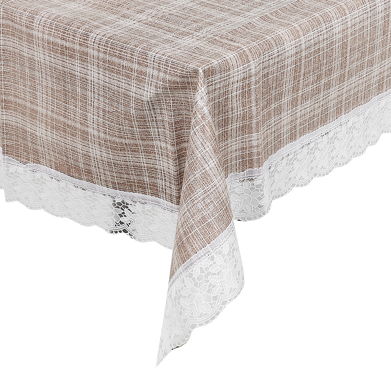 Kuber Industries Check Print PVC Dining Table Cover/Table Cloth For Home Decorative Luxurious 6 Seater, 60