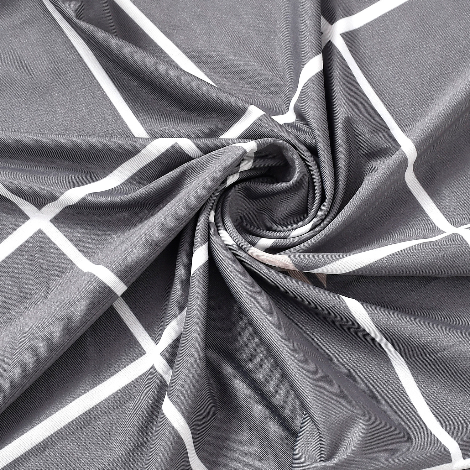 Kuber Industries Check Printed Elastic Stretchable Polyster Chair Cover For Home, Office, Hotels, Wedding Banquet (Grey)