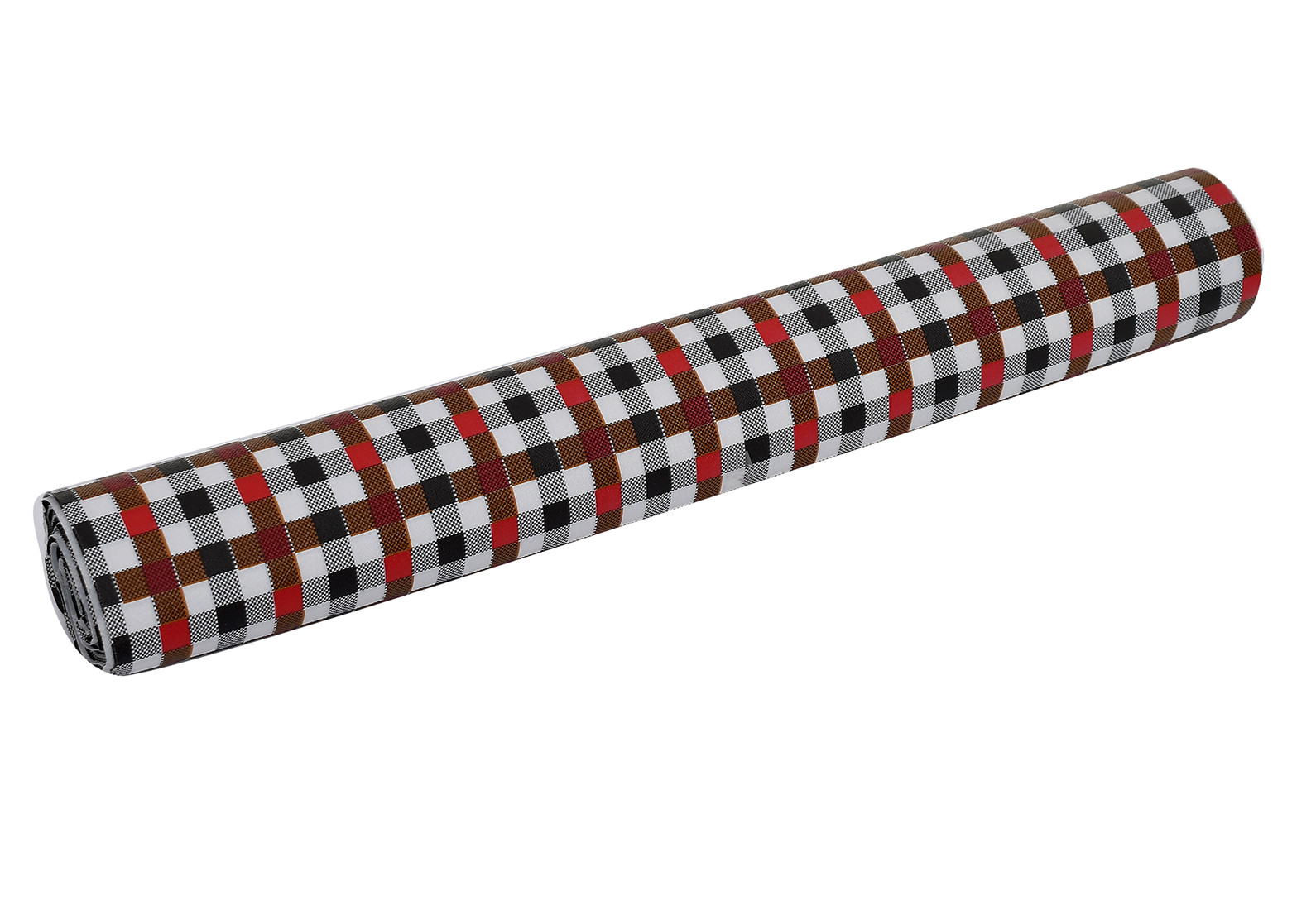 Kuber Industries Check Printed PVC Anti Slip Skid Shelf Mat, 10 Mtr (Maroon)