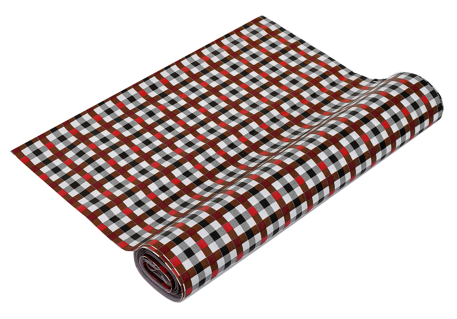 Kuber Industries Check Printed PVC Anti Slip Skid Shelf Mat, 10 Mtr (Maroon)