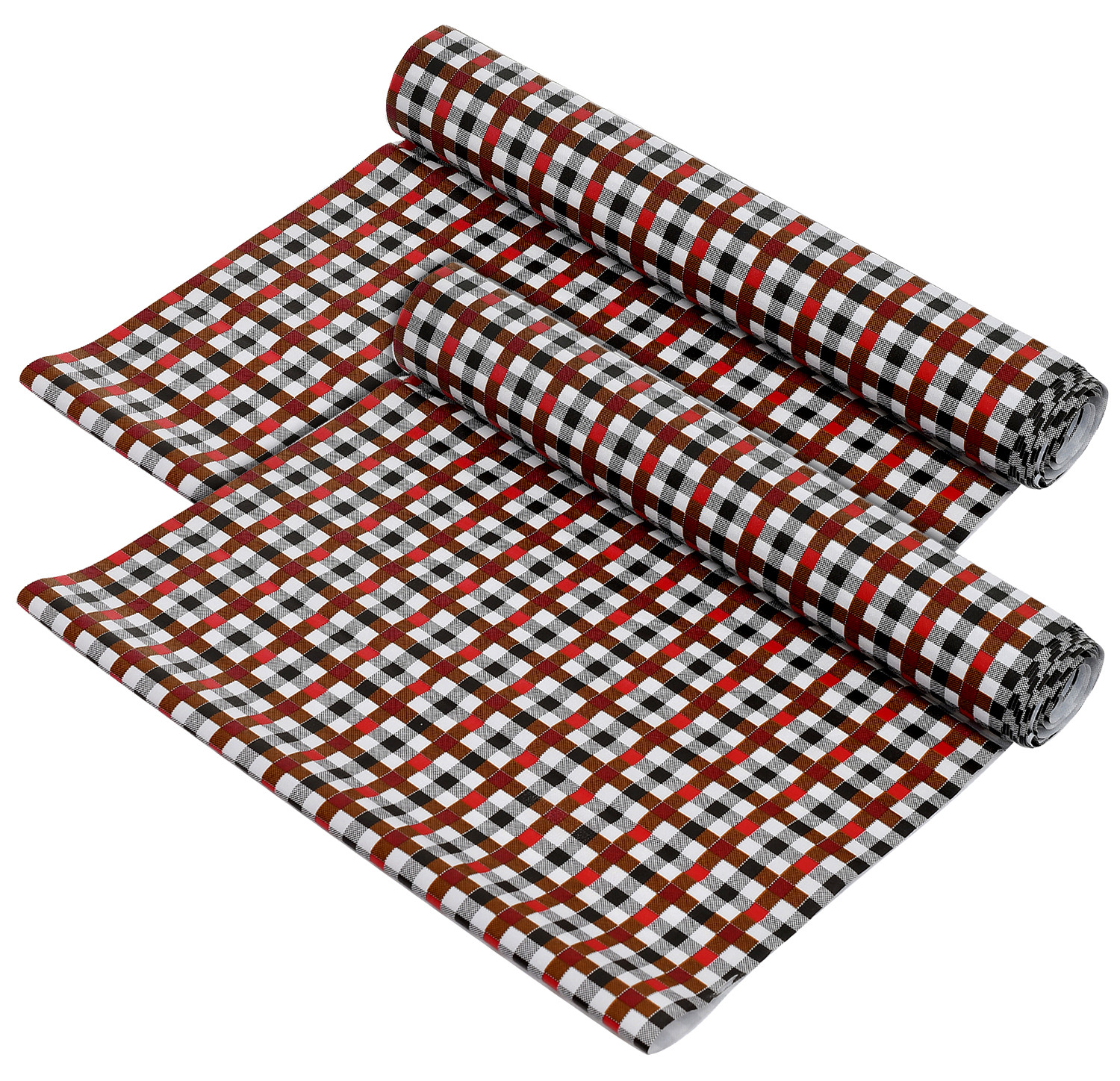 Kuber Industries Check Printed PVC Anti Slip Skid Shelf Mat, 10 Mtr (Maroon)